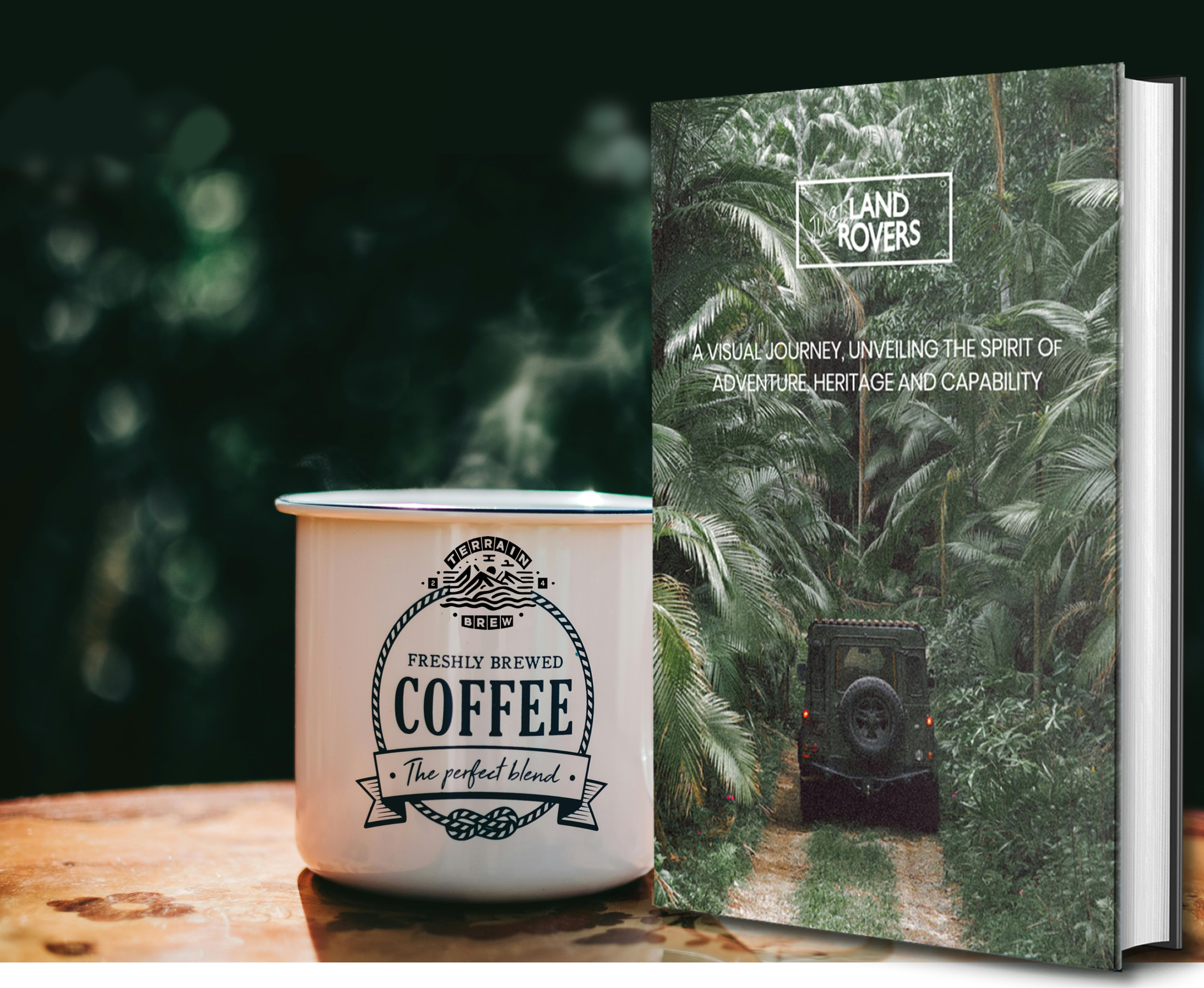 Just Land Rovers Coffee Table Book and Terrain Coffee